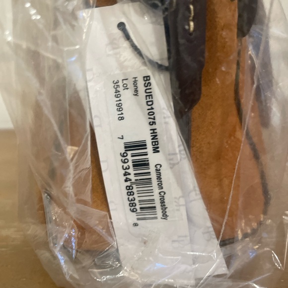 New Never used. Dooney and Bourke Suede Cameron Crossbod. Honey color - Picture 2 of 4